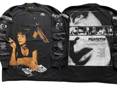 Vintage Pulp Fiction Shirt Size M 90s Style Long Sleeve Single Stitch REPRINT