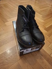 Black Leather DMS Ammo Ankle boots with rubber sole British Army