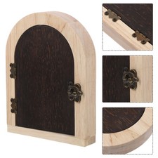 Coffee Wood Fairy Door Socket Cover Durable Pet Proof Flip Door Outlet Plate