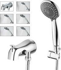 Chrome Tub Spout with Diverter, 5 Settings All Metal Bathtub Faucet with Spraye