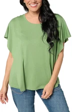 LOGO by Lori Goldstein Women's Knit Flutter Sleeve Tee Kashmir