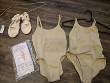 Ballet Beige Leotard, Tights And Shoes