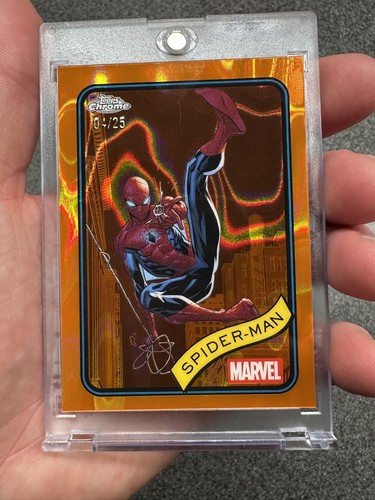 2025 Topps Chrome Marvel Spider-Man Orange Lava  #/25