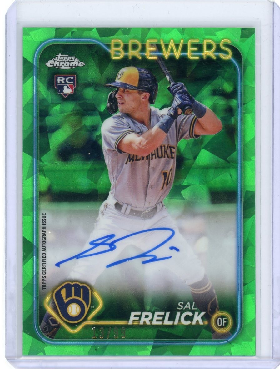 SAL FRELICK 2024 TOPPS CHROME SAPPHIRE ROOKIE GREEN RC AUTO /99 Q5773