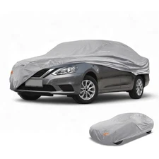 Car Cover Waterproof All Weather Silver Tone Fit for Sedan Length 192" to 208"