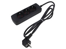 5904722198111 Power Strip: Fusing Sockets: 3 250VAC 10A Black ARCON