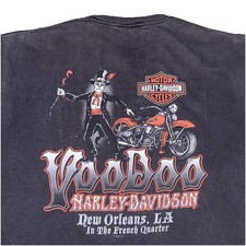 Vintage Y2K Harley Davidson Black Faded Chopped Sleeve T-shirt Mens XL Voodoo LA