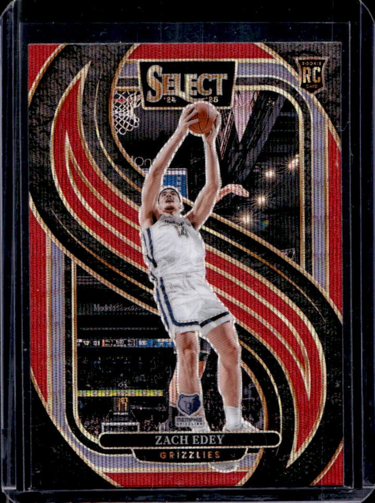 2024-25 Select Zach Edey Premier RC Red Wave Prizm Rookie #192 Grizzlies