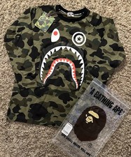 A Bathing Ape Camouflage Pattern Kids Jacket Size 12 and Shirt Size 12-14