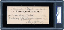 George Kelly Signed Autographed Bank Check Encapsulated PSA/DNA