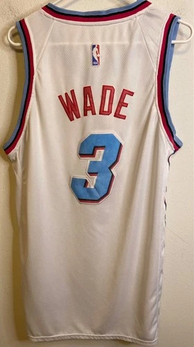 Dwyane Wade 3 Miami Heat Ultimate Software Vice City White Swingman Jersey LARGE
