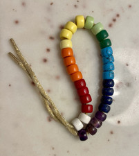 Carolina Bucci Signed Rainbow Forte Beads Bracelet with 18K yellow Gold Tips