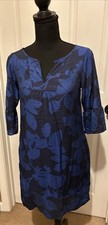 Vtg Womens Gap Blue Floral VNeck Dress Sz 0,Lightwt, Soft,Flowing,Flattering Fit