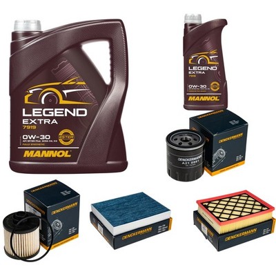 DENCKERMANN Inspektionspaket 6 L MANNOL Legend Extra 0W-30 für Ford Mondeo V