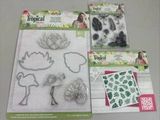 Set Of 3 Crafter's Companion The Tropical Collection Perfect Love Paradise