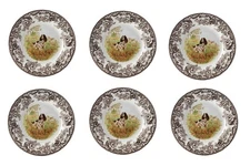 Spode woodland set of 6 x salad plates  plates- all  Spaniel-----3667-----