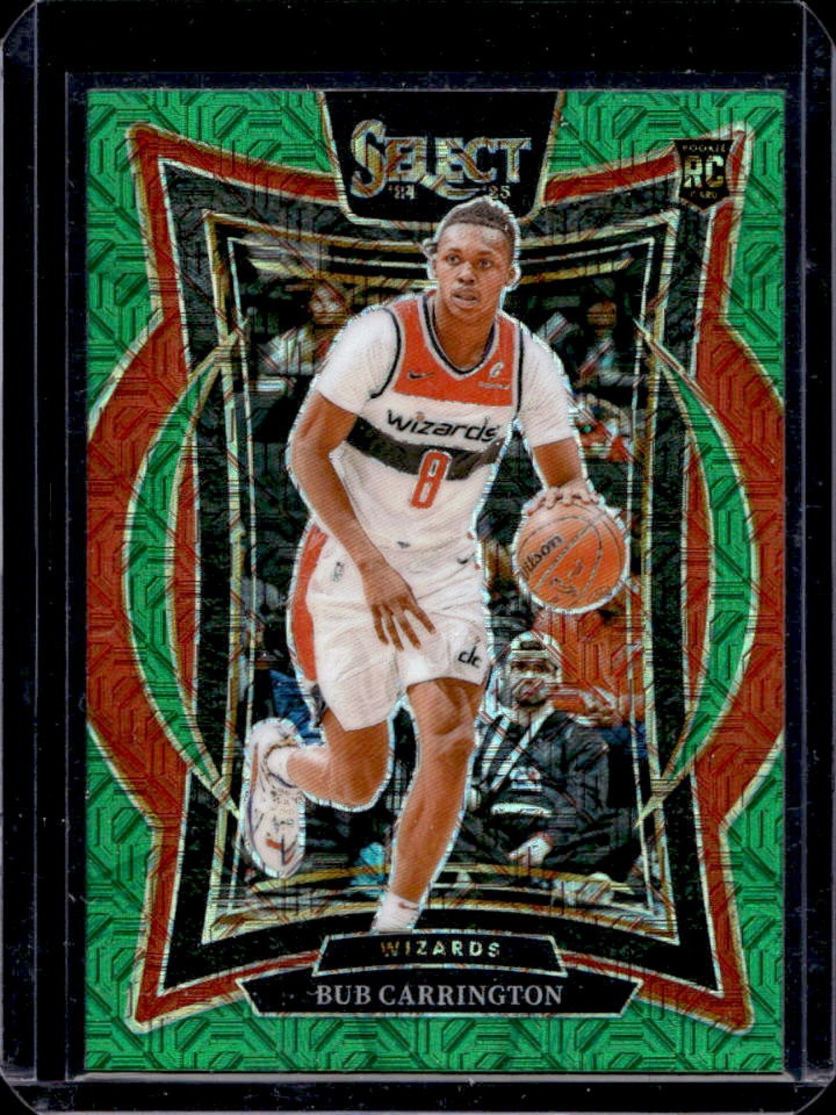 2024-25 Select Bub Carrington Concourse RC Green Mojo Prizm #81 Wizards
