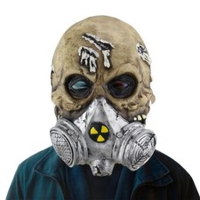 Latex Skull Biohazard Scary Mask Zombie Horror Headgear Halloween Hood Cover