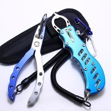 Compact Fish Grip Slim Type Fishing Pliers Set Blue