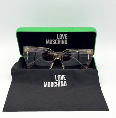 Love Moschino Transparent Gray Fuchsia Sunglasses MOL065/S 10AFF 52 New