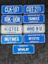 CONNECTICUT mini cereal license plate lot of 9 all different