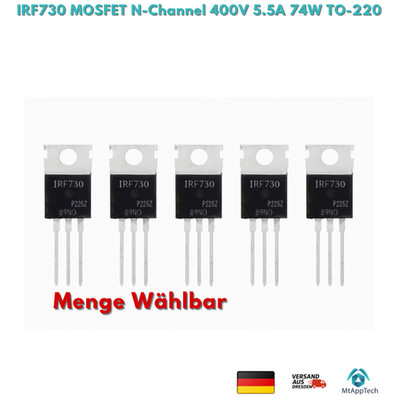 IRF730 MOSFET N-Channel 400V 5.5A 74W TO-220   1-10 Stück Auswahl