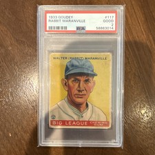 1933 Goudey Big League Chewing Gum - R319 Rabbit Maranville #117