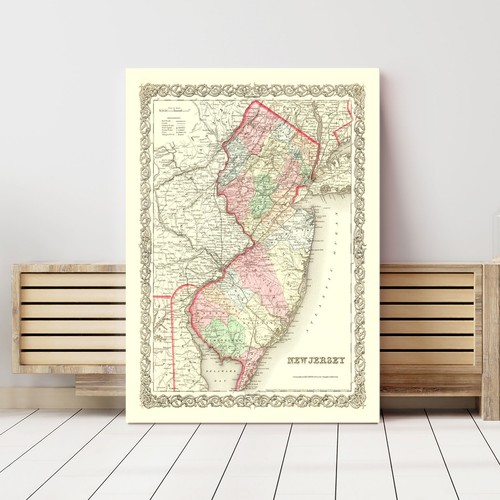 Old Map of New Jersey 1855 - Vintage New Jersey Art - Picture 3 of 29