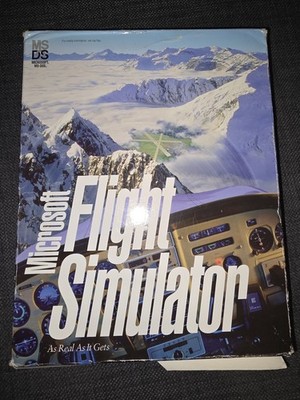 Microsoft Flight Simulator DOS Big Box Komplett Disks Handbuch Vintage PC Spiel