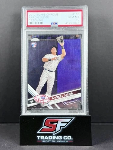 2017 Topps Chrome Aaron Judge RC Catching #169 PSA 10 GEM MINT