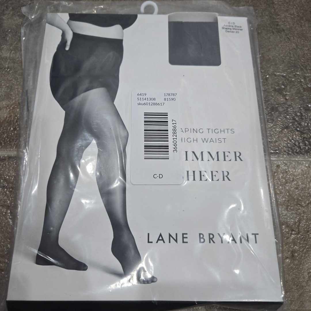 Yu Lane Bryant Shimmer Sheer Shaping Tights Size C/D Black | eBay