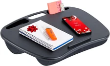 LAPGEAR Mydesk Lap Desk with Device Ledge and Phone Holder - Black - Fits up to 