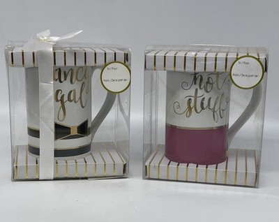 Great Gift!  Fancy Gal  &  Hot Stuff  Pair Of Mugs Ceramic Set Packaged Ready