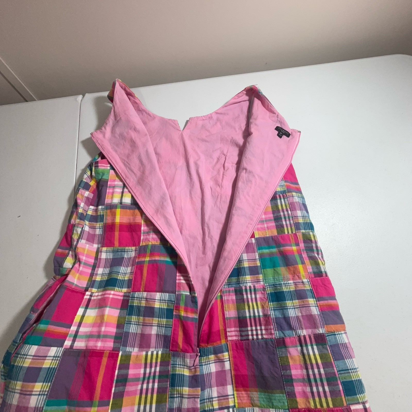 Talbots Madras Patchwork Shift Dress Multicolor S… - image 2