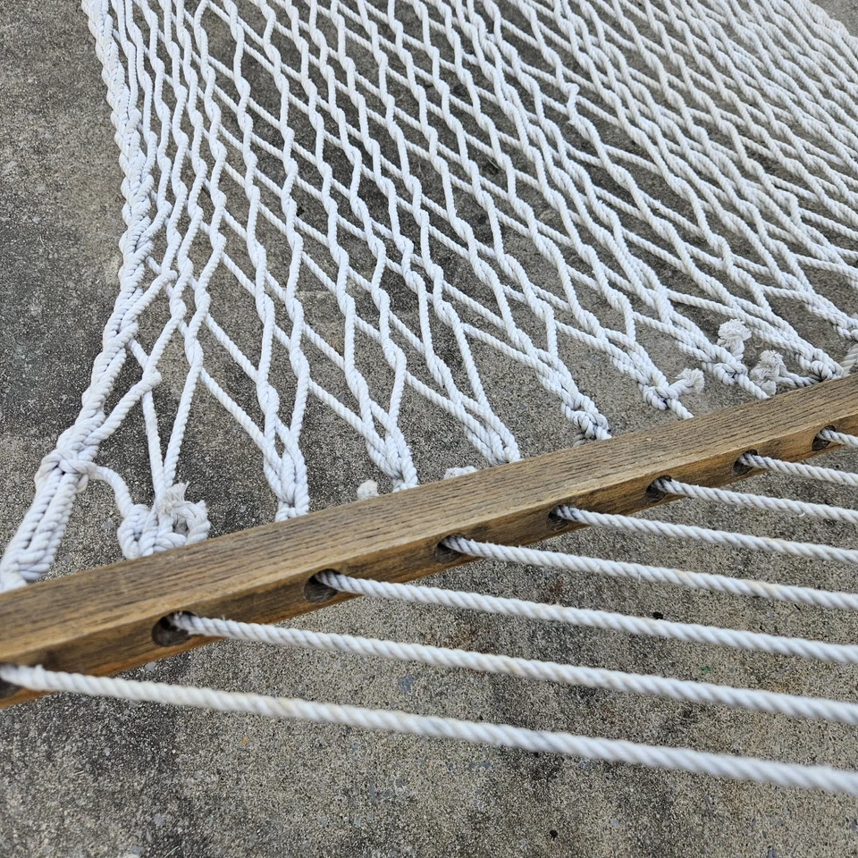 Rede de corda Hatteras genuína grande 6 pés dura bege - Imagem 3 de 4