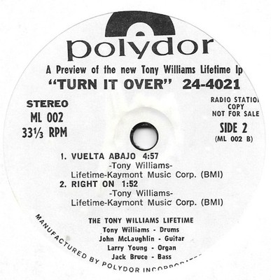 TONY WILLIAMS LIFETIME Turn It Over Preview fusion psych prog