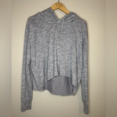 Athleta Gray Lightweight Hooded Pullover Sweatshirt Size M