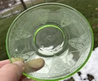 Federal Green Depression Glass Georgian Saucer Only Excellent Used Condition