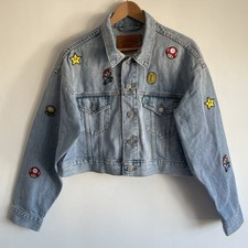 Levi's Super Mario Cropped Trucker Jacket Nintendo Denim Collab Womens - Large