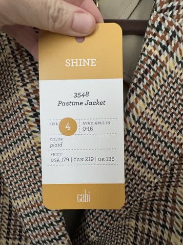 Cabi Women's Pastime Blazer Skirt Suit Set Plaid Brown Business Church 4/Medium - Picture 4 of 23