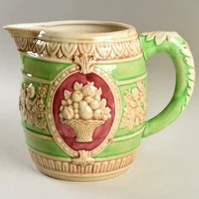 Pottery Pitcher Green Maruhon Ware (K) Made in Japan circa 1930's