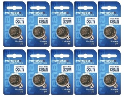 10 Renata CR2477N 3V Swiss Made Lithium Button Cell Battery