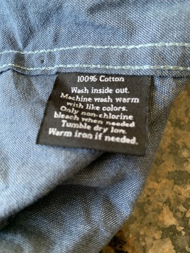 Rock & Republic Women's Button Front Shirt Blue Camo Print Long Sleeves XL - Picture 6 of 6