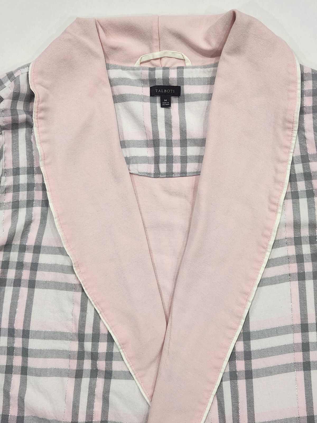 Talbots Robe Medium Two Layer Pink Gray Metallic … - image 9