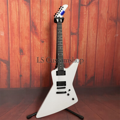 James Hetfield Explor White Electric Guitar HH Pickup Mahogany