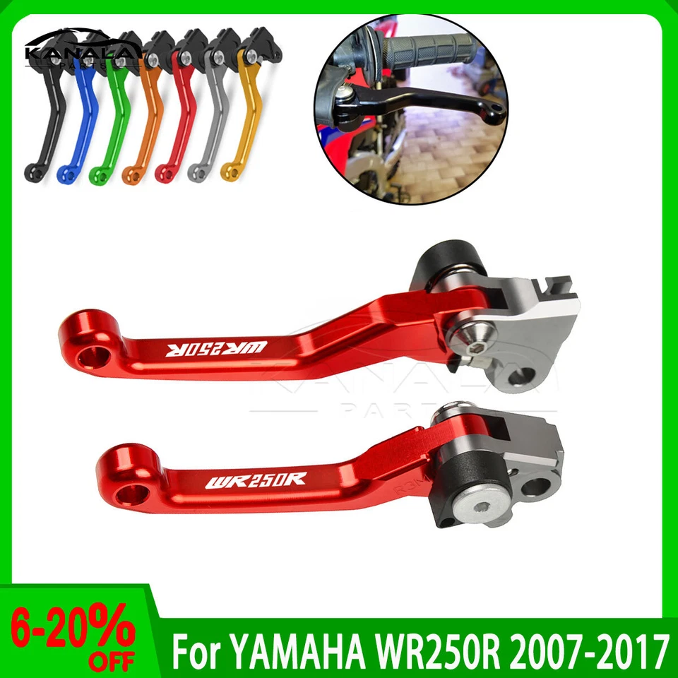 For YAMAHA WR250R 2007-2017 Motorcycle Pivot Dirtbike Brake Clutch Levers New Foto 3 de 4