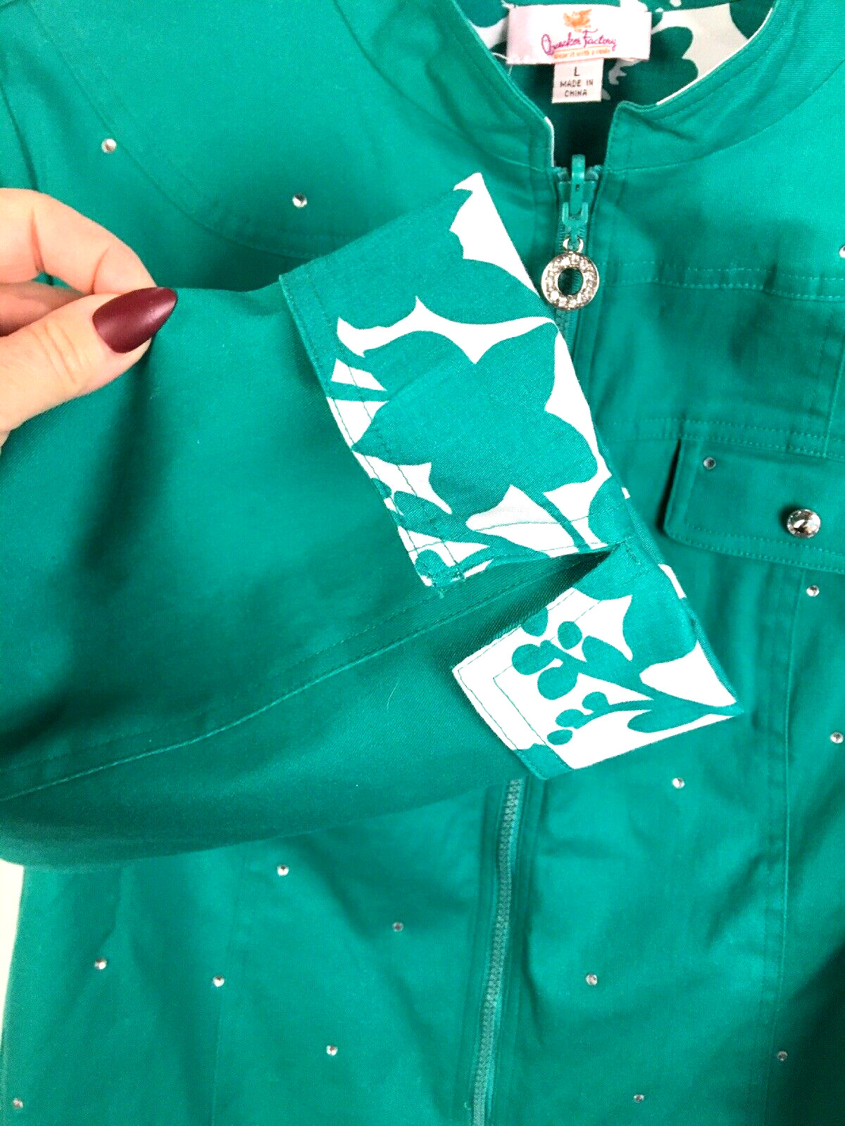 Quacker Factory Print to Solid Reversible Woven J… - image 3