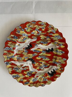 Beautiful Japan Dish 4 Flying Cranes ,As Pic ( 6'' width  ,103 gr )