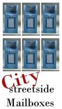 14 N Scale City Mailboxes BULK PACK they come all painted for you too 1/160 scl