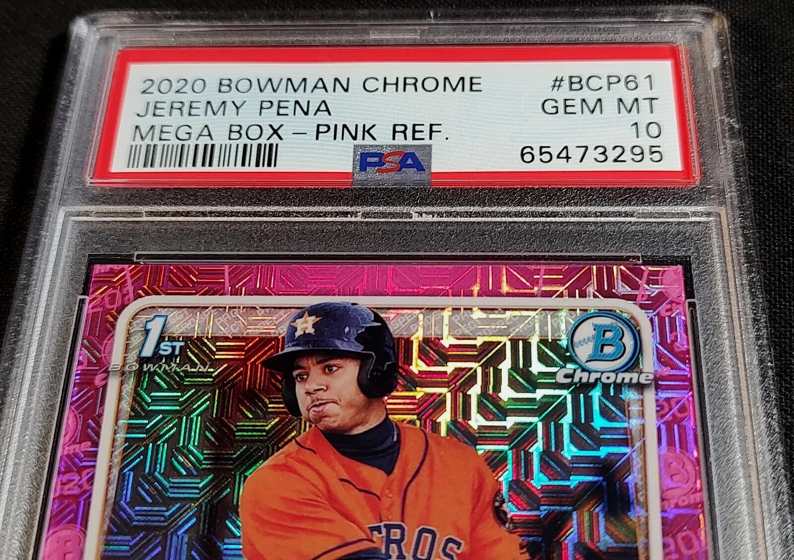 PSA 10 RC /199 JEREMY PENA "1st Bowman" PINK REFRACTOR ROOKIE 2020 Bowman Chrome view 3